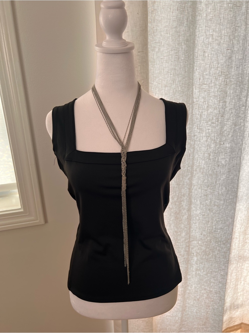 Silver Multi-Strand Lariat Necklace - Elegant Women's Jewelry